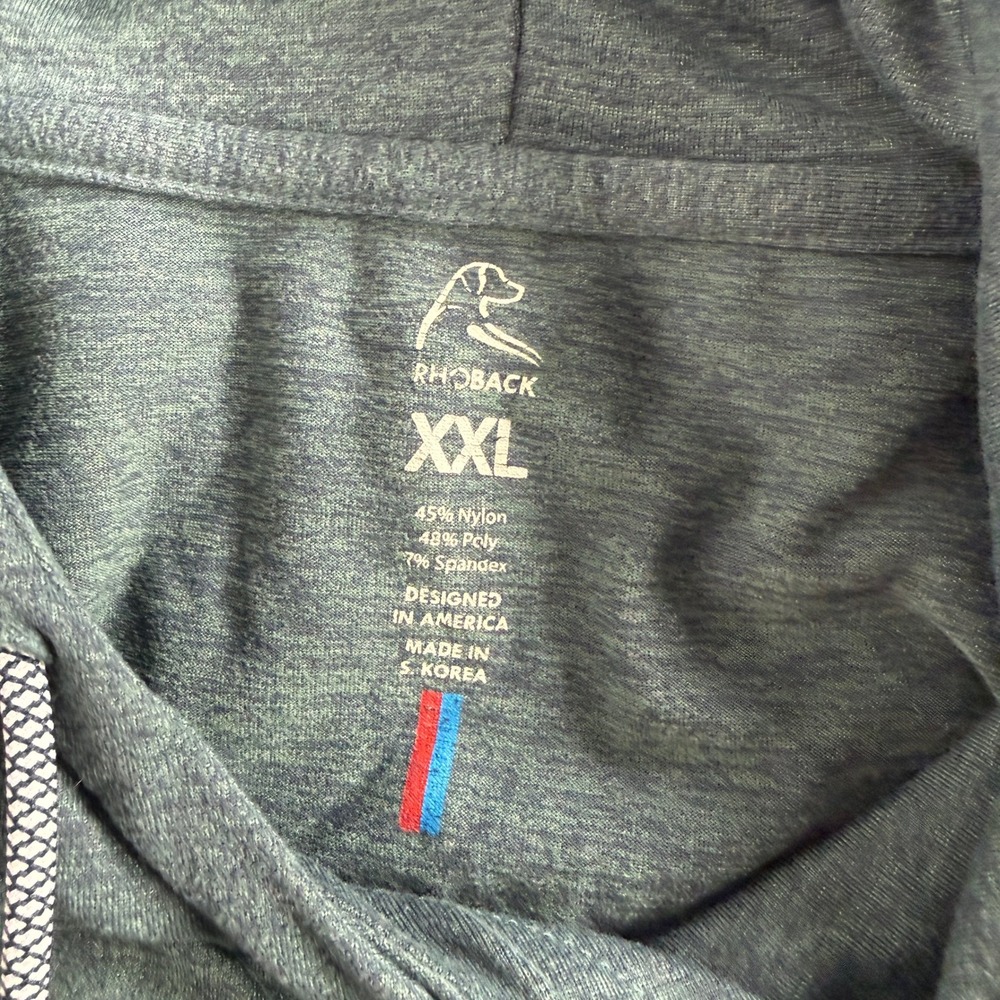 Rhoback Hoodie Mens 2XL Green Performance Pullover Stretch Golf - Picture 6 of 9